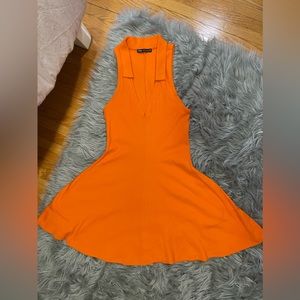 ZARA orange collared casual dress